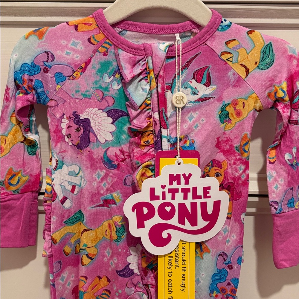 NWT Bums & Roses Baby Girl Bamboo My Little Pony Convertible Footie Sleeper 0-3M - Picture 2 of 10